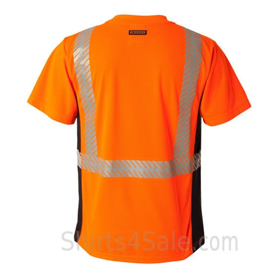 orange high performance reflective tape t shirt back view